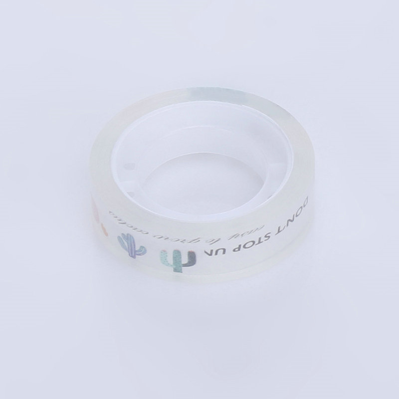 Bedrukte op maat gemaakte kawaii superwaterdichte transparante tape onzichtbare schoolkantoor 12 mm briefpapiertape